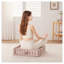 Coussin de sol carré en poly chenille - 24 po x 24 po, rosé