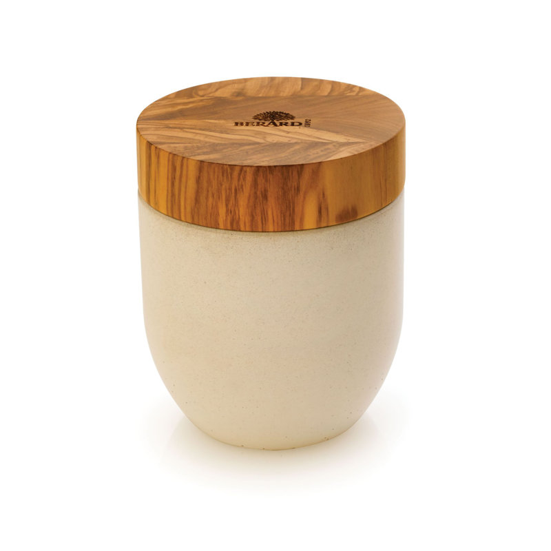 Salière en bois d'olivier Berard France, H 3,1 po x l 3,1 po x P 3,74 po