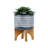 Ceramic 5" Aztec Planter On Wooden Stand