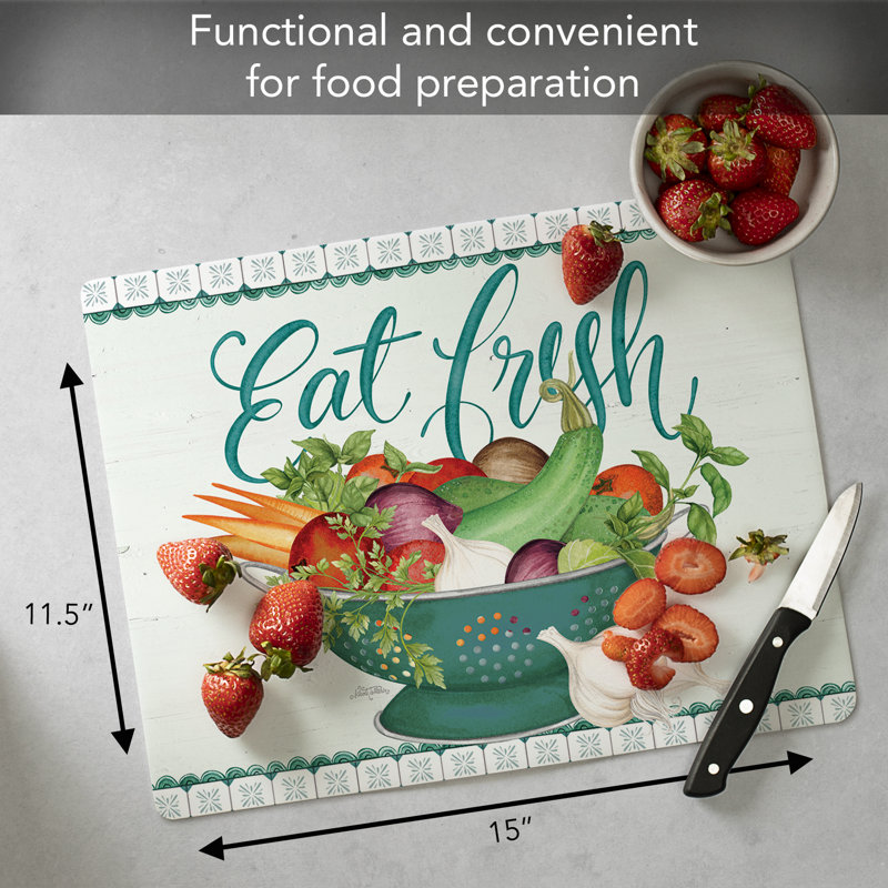 CounterArt Eat Fresh Designer Flexible Plastic Cutting Board Mat