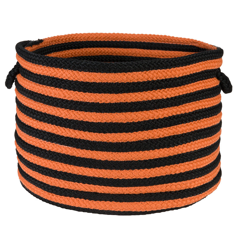 Panier en tissu à rayures spunky, H 12 po x l 18 po x P 18 po