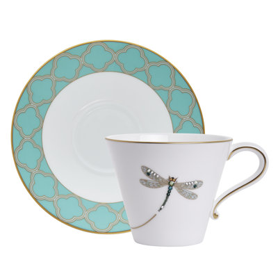 Tasse et soucoupe en porcelaine tendre