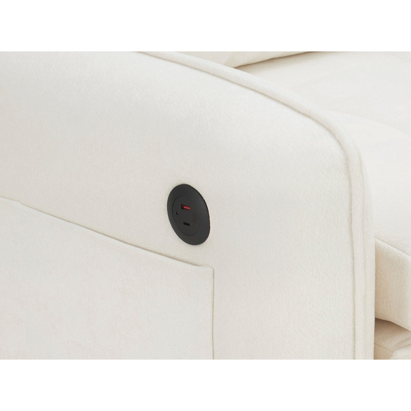 Fauteuil-lit convertible 42 po 3-en-1 avec USB et convertible 42 po, Beige