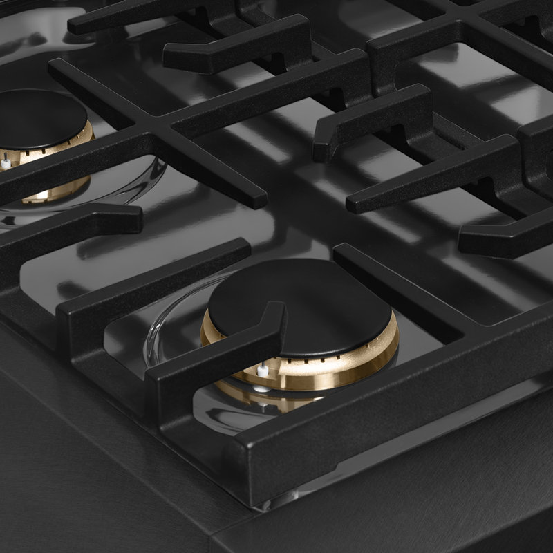 ZLINE Autograph 30 in. Paramount Gas Rangetop in Black Satin Stainless Steel with Bronze Accents, Champagne Bronze