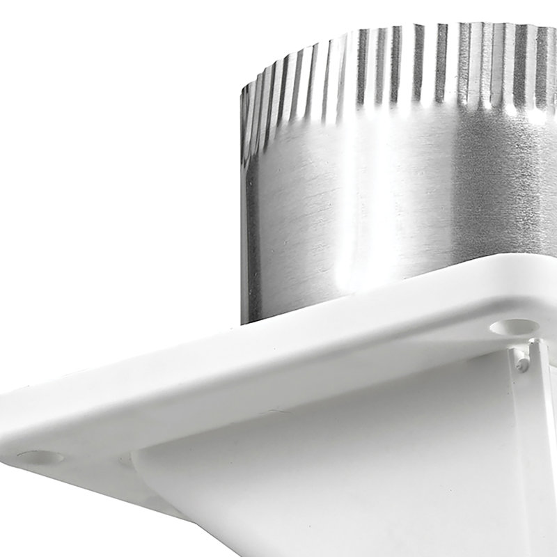 Lambro® 4-In. Plastic Under Eave Vent With Weather Damper & Tail Pipe, White, 143WTP