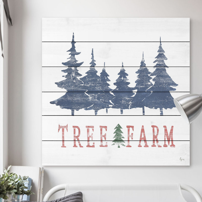 « tree farm ii », reproduction d’art sur bois, 18 po H x 18 po L x 1,5 po D