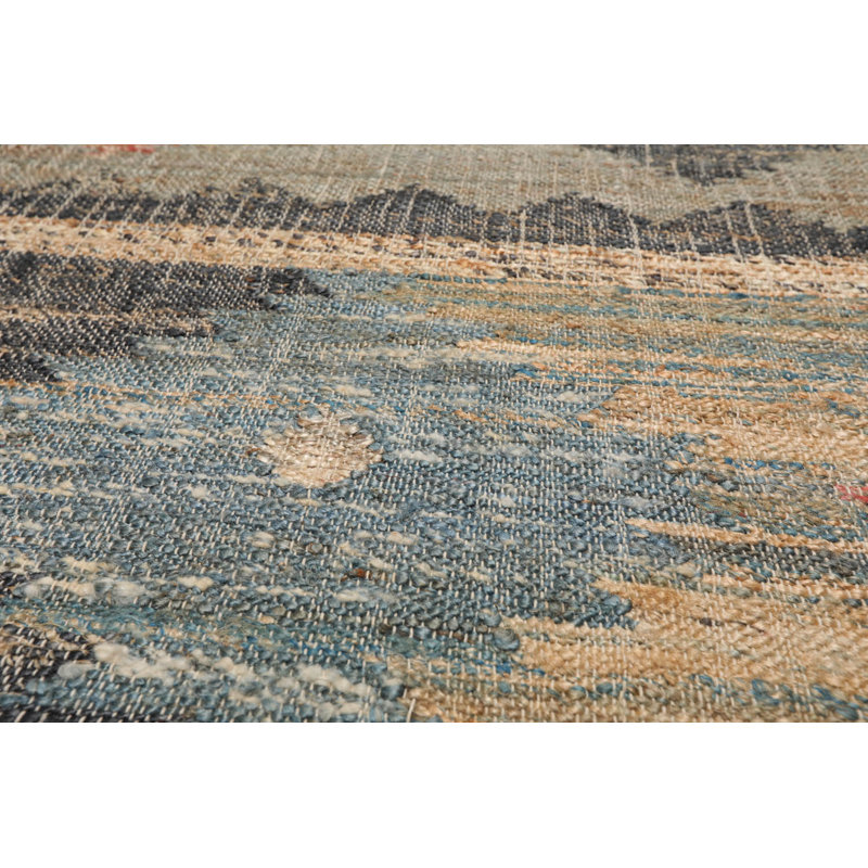 Tapis oriental de style oriental en jute tissé à la main gris, gris anthracite 5 po x 6 po x 3 po