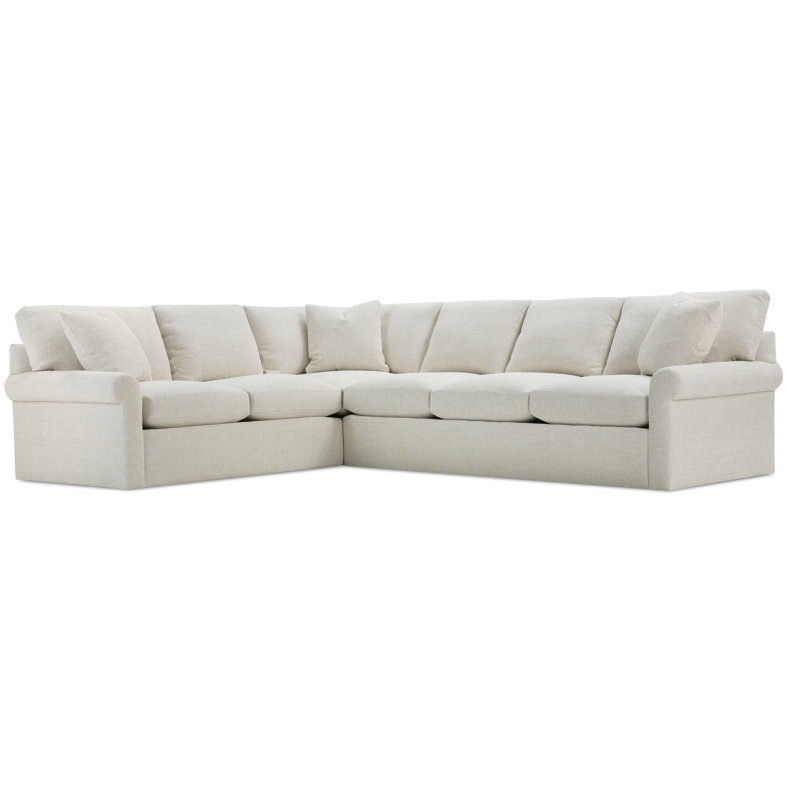 Dorian 2-Piece Sectional, Tan Polyester, Left Hand Facing