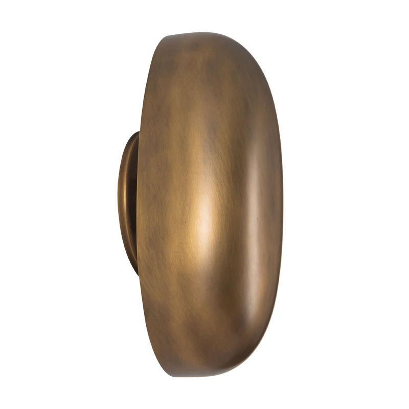 Perle 10-in Black dimmable LED Wall Sconce, Antique Brass