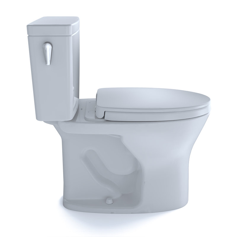 Drake® Two-Piece Elongated Dual Flush 1.28 and 0.8 GPF Universal Height Dynamax Tornado Flush® Toilet for 10 Inch Rough-In with CEFIONTET®, Wax Ring, and Softclose Seat, Washlet+ Ready
