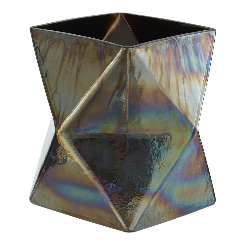 17cm Glass Tabletop Tealight Holder, 23cm H x 19cm W x 19cm D