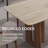 63'' Beige Sintered Stone Dining Table for 6, Rectangle Modern Dining Table with Double Brown Wood Legs, Mid Century Modern Kitchen Table-1422037069-1422037070-1422602262