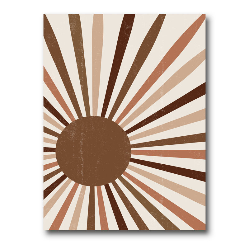 Rayons de soleil en terre cuite brillants Minimalist Bright - impression sur toile, H 20 po x l 12 po x p 1 po, Toile tendue