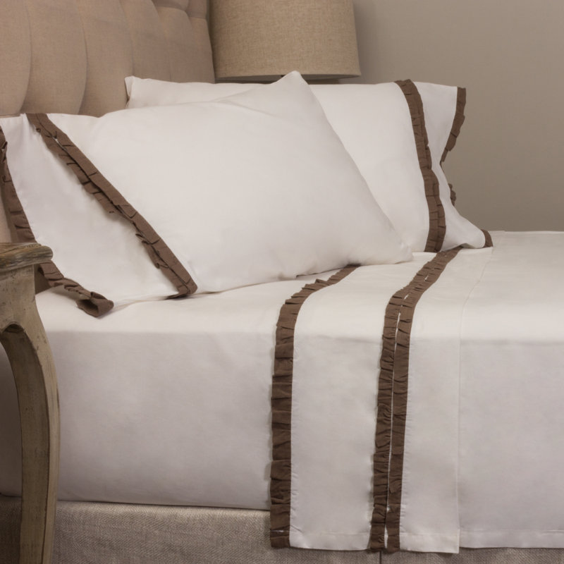 Dainty Ruffle Pillow Case, King, Charcoal