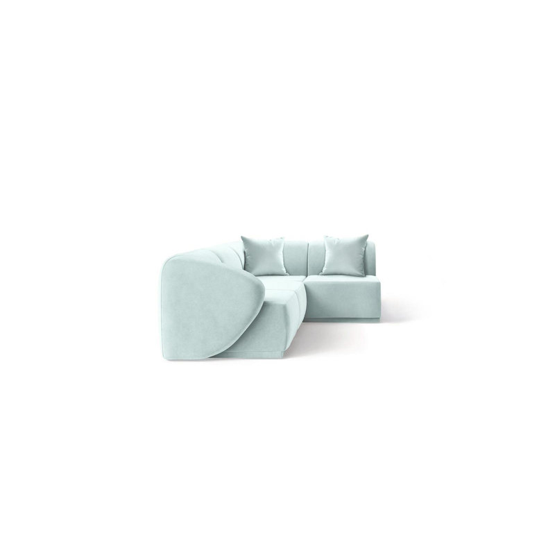 4 Seater Velvet Sofa & Chaise, Blue Velvet
