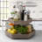 Gourmet Basics by Mikasa Hexagon 2-Tier Mango Wood Serving Tray, Gray