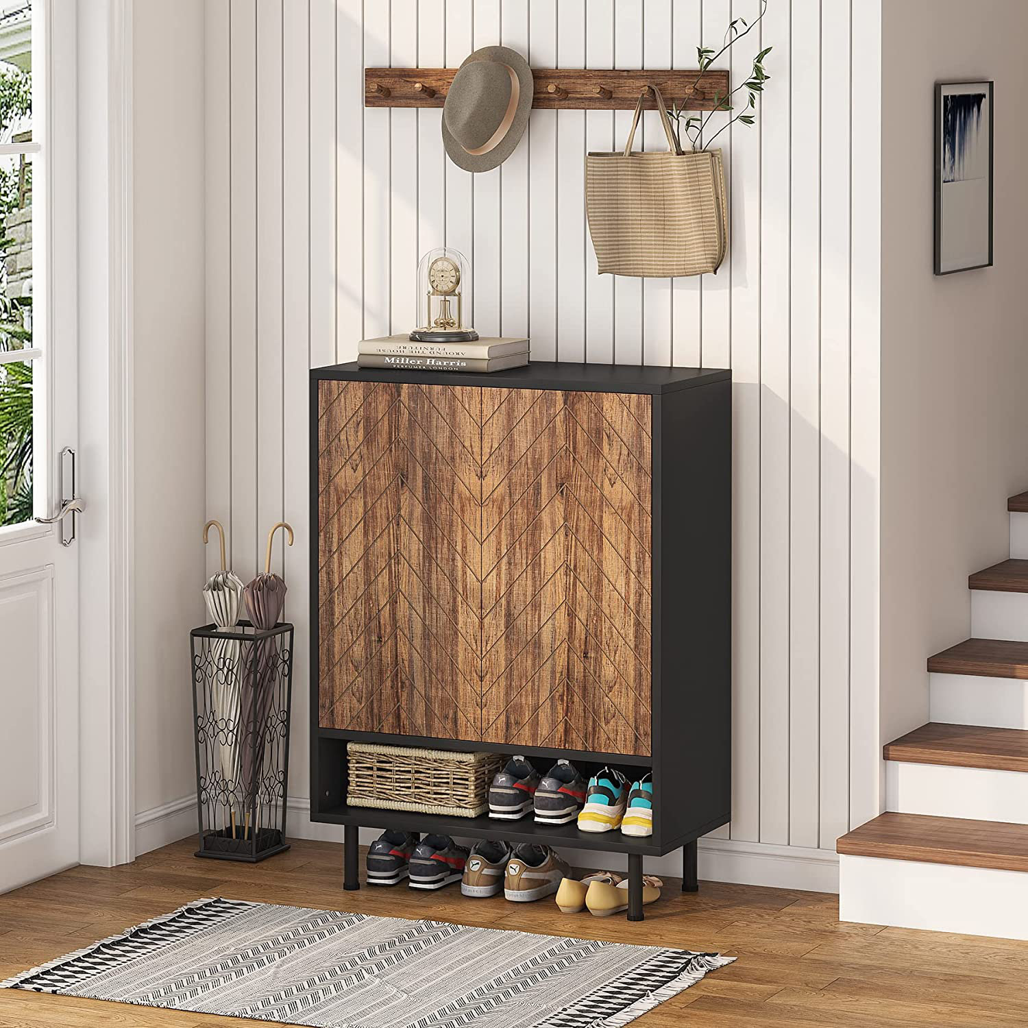 Foundry Select Modern 18 Pair Shoe Storage Cabinet & Reviews | Wayfair