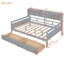 Lit de jour gris avec système de support à lattes en bois, tablette de chevet, 2 tiroirs - Polyvalent pour la décoration intérieure-1435364302-1435364304