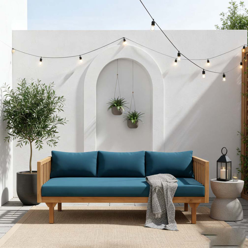  3 Seater Patio Sofa Daybed, blue