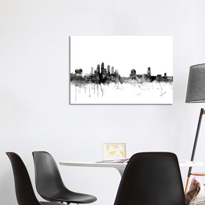 Tampa, Florida In Black & White by Michael Tompsett - Wrapped Canvas Gallery-Wrapped Canvas Giclée