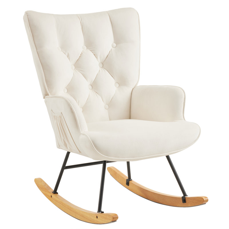 Chaise berçante Auxter, Ivoire