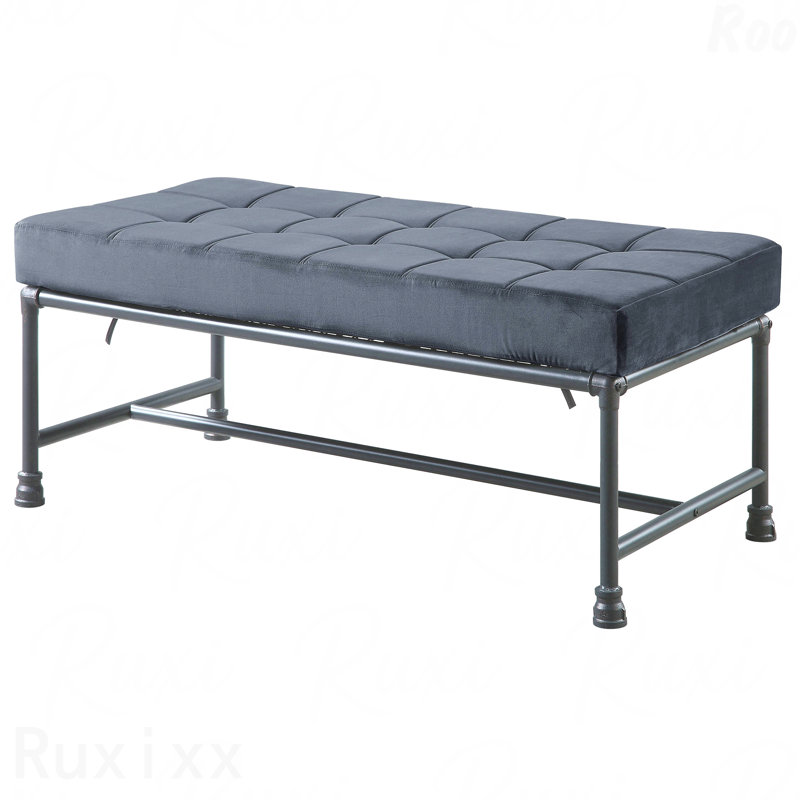 Banc - Siège rembourré et capitonné, H 18,5 po x l 48,5 po x P 24,5 po