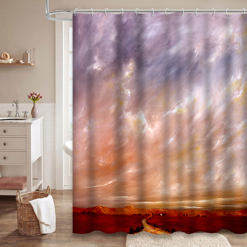 Rideau de douche avec 12 crochets, L 72 po x l 72 po