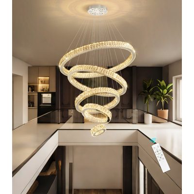5 Ring High Ceiling Dimmable Chandeliers