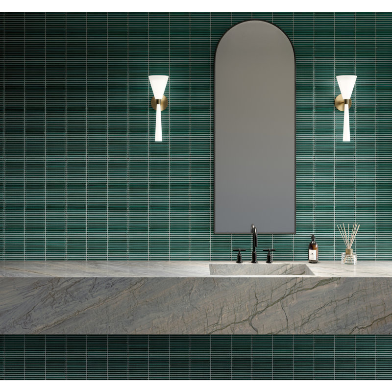 Daltile Artefino Vintage 1.5 x 6 Pyramid Mosaic (10 PC Per SQFT) (9.70 SQFT Per Carton), Jade