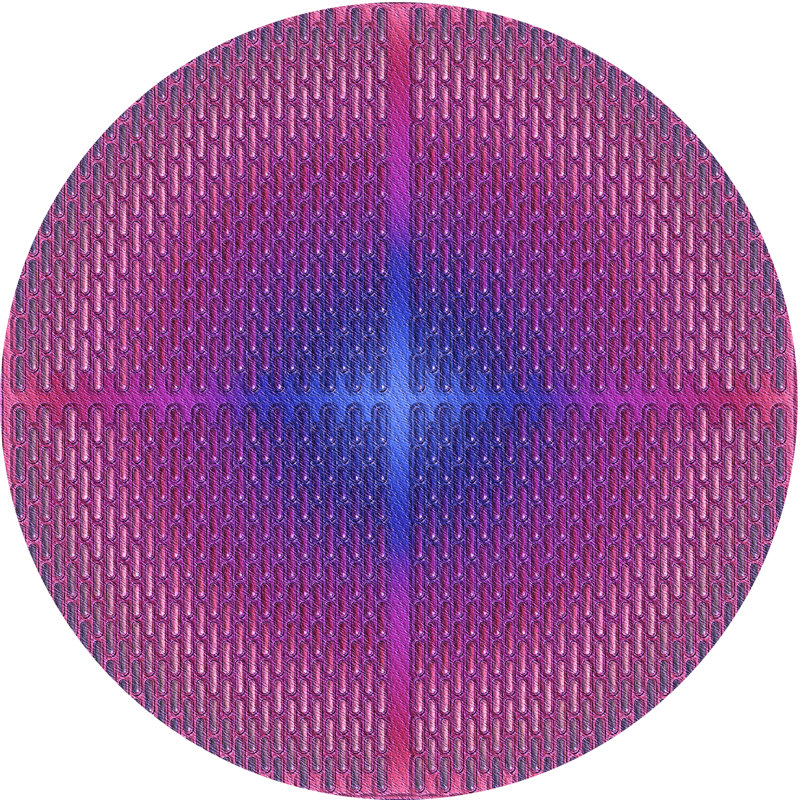 Tapis mauve / rose, Rond 8 pi