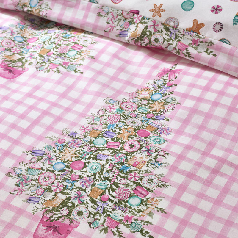 Christmas Sweets and Treats Reversible Duvet Cover Set, Single Duvet Cover + 1 Standard Pillowcase
