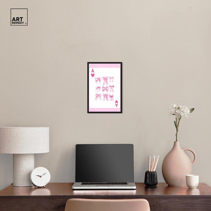 «Bow Card», impressions sur toile par , Cadre flottant noir, H 16 po x l 11 po