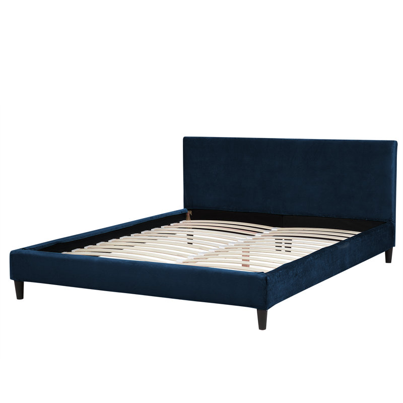 Xzavier Upholstered Bed, Super King (6'), Navy Blue