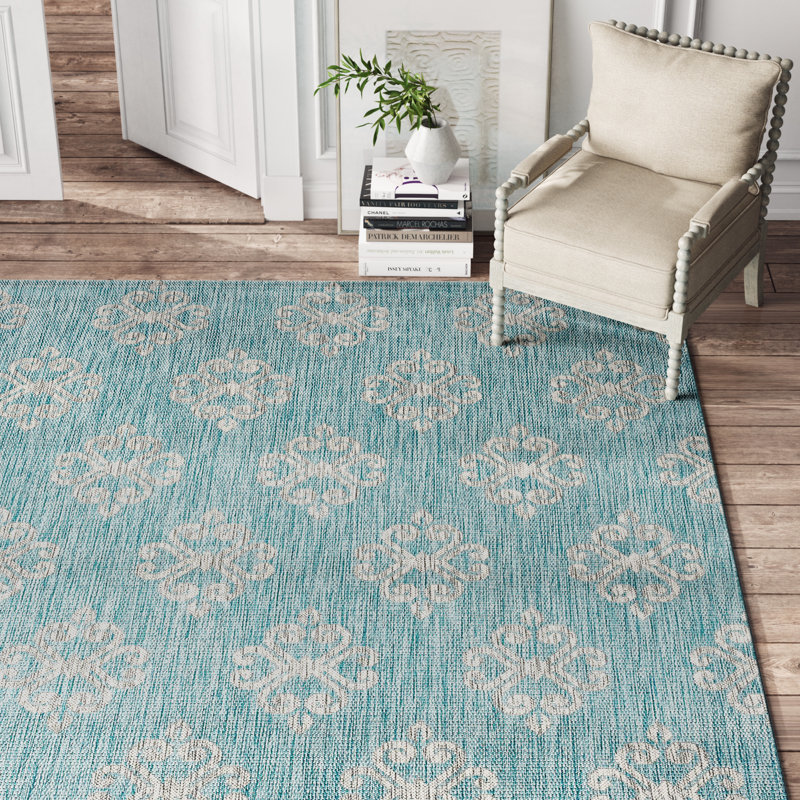 Tapis turquoise Turnham, Rectangle 7 pi 10 po x 10 pi 3 po