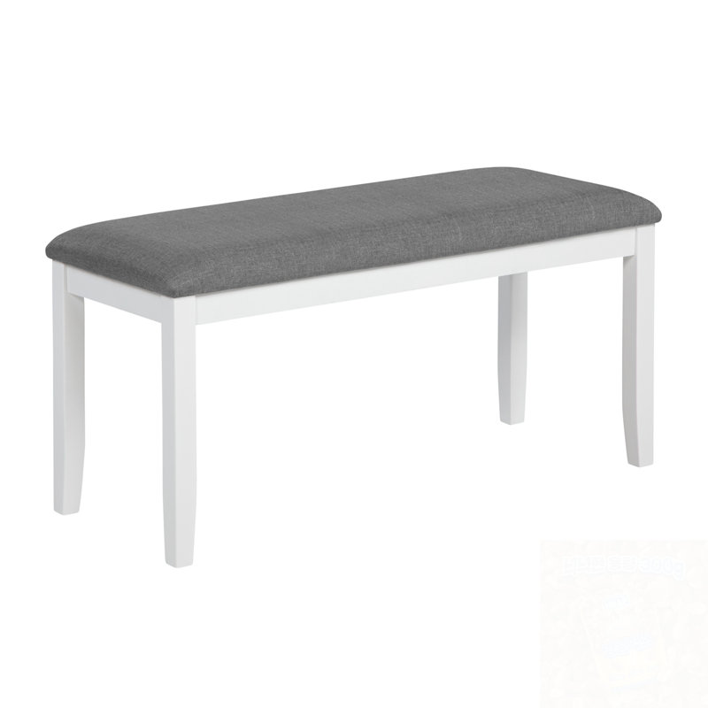 Ensemble de table de salle à manger 6 pièces Caden, Blanc, Gris / Blanc, Gris