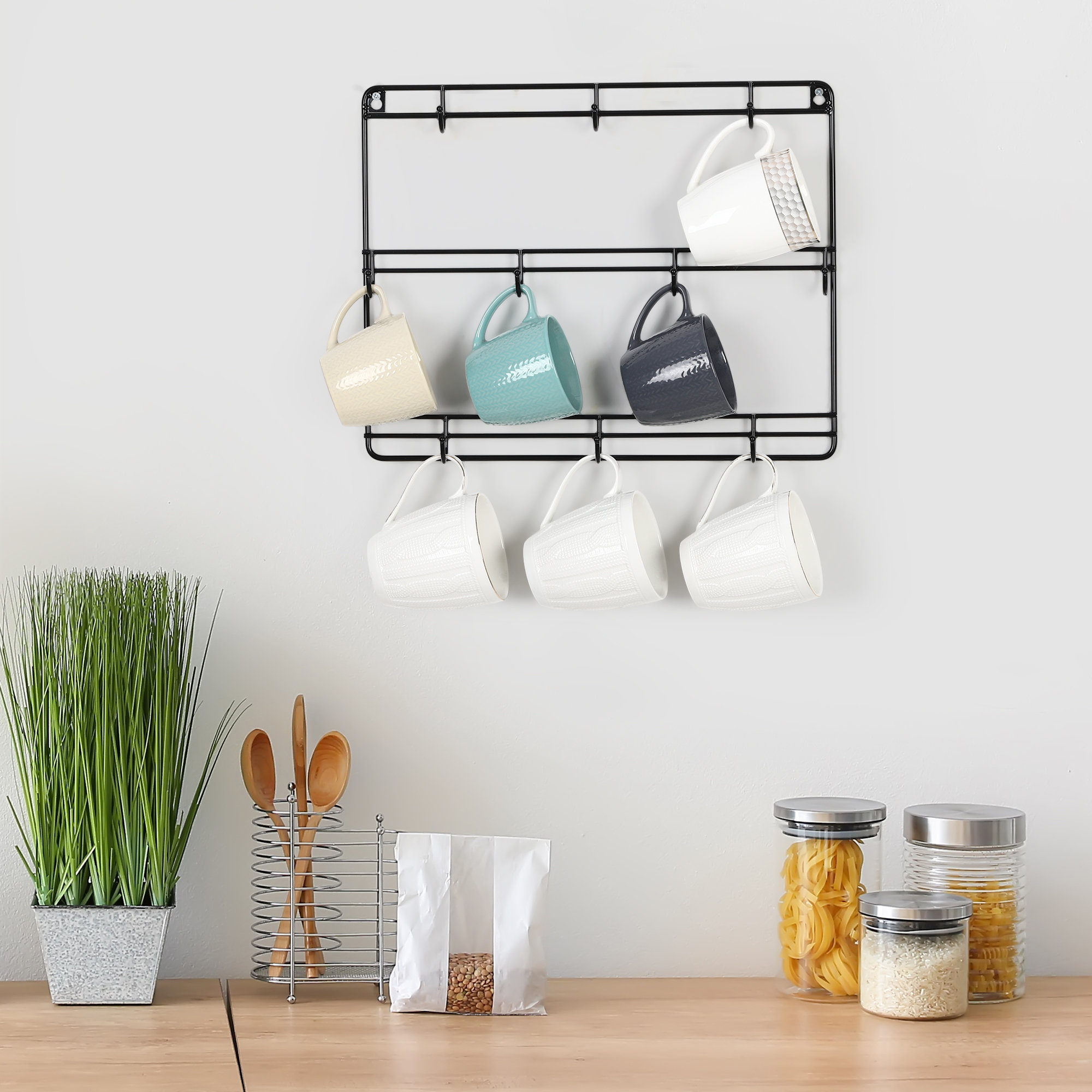 Navarrette Iron 6 - Hook Wall Mounted Coat Rack