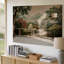 Toile une scène intérieure sereine avec un art mural moderne et élégant avec un tapis texturé de couleur claire et un art mural minimaliste-1616840228