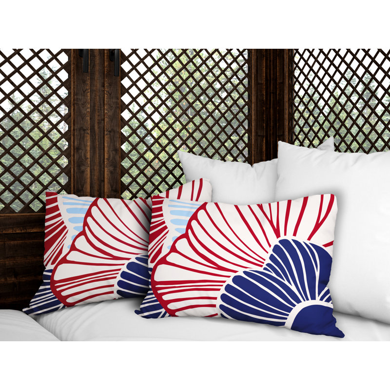 Polyester / Mélange de polyester Housse de coussin rectangulaire intérieure / extérieure lombaire et insert, Rouge