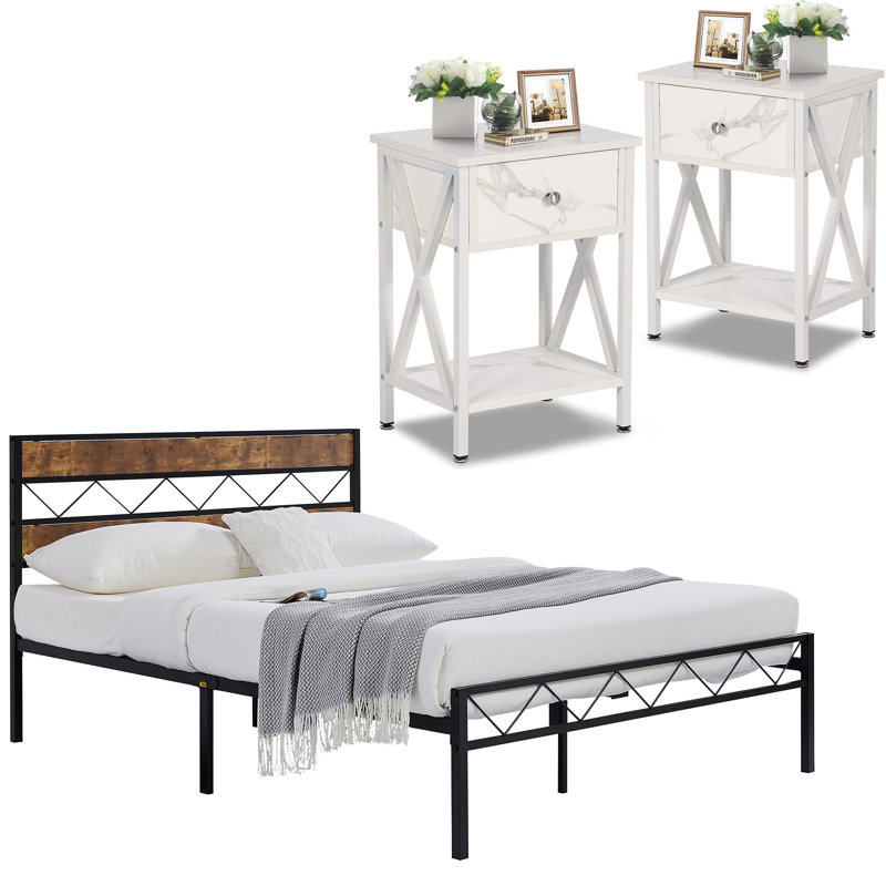 Alicia Piece Bedroom Set, White, Queen
