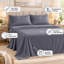 Ensemble de draps en microfibre 4 pièces avec draps-housses profonds 16 po, gris-137915287