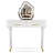 40" Modern Vanity Table Set With Mirror Touch Screen Lighted Mirror, Dressing Table And Cushioned Stool Set With 2 Large Drawers, White