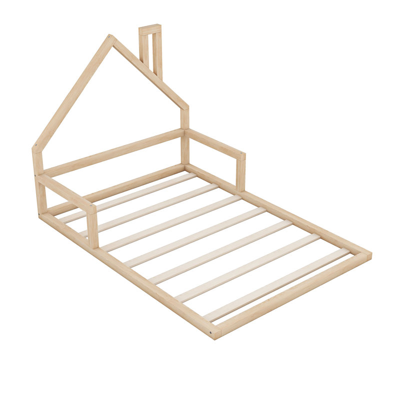 Lit en bois massif, Naturel, Double