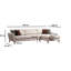 Canapé-lit d'angle, structure en bois de hêtre et carton, 119,3 po x 66,1 po x 33,5 po | Tissu 100% polyester, coussins en mousse de 19,0 cm | Canapé-lit confortable à dossier fixe, nettoyage à sec | Design élégant beige et brun pour les espaces de vie modernes-951607952