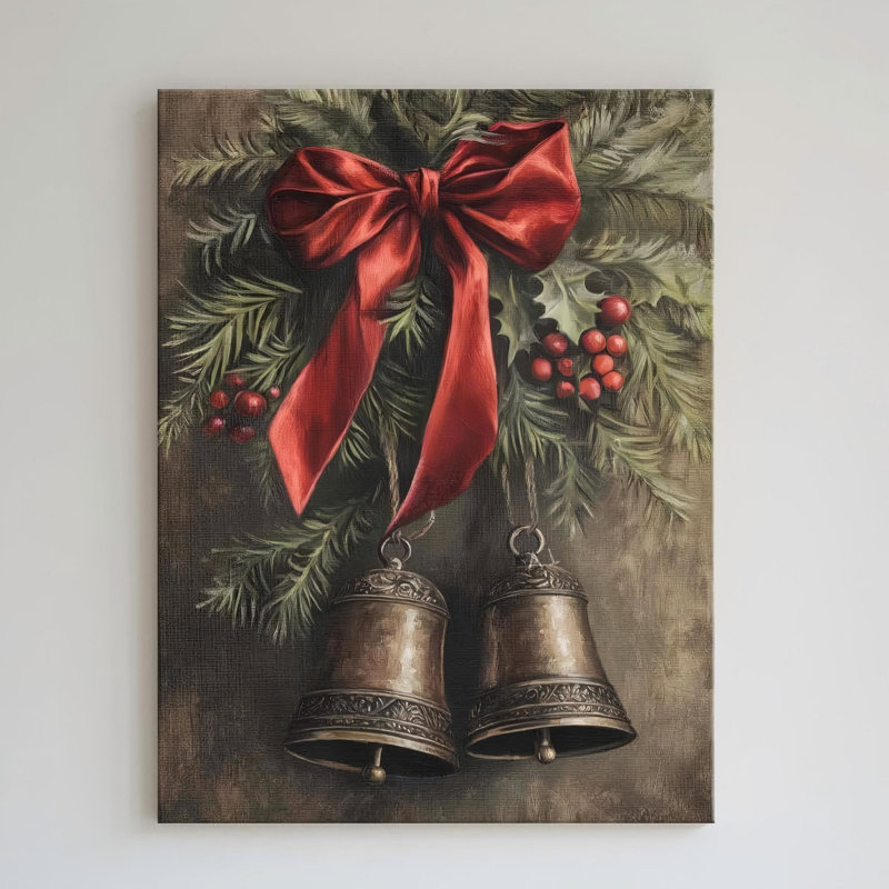 Art mural en toile 24 po x 36 po Christmas Bells