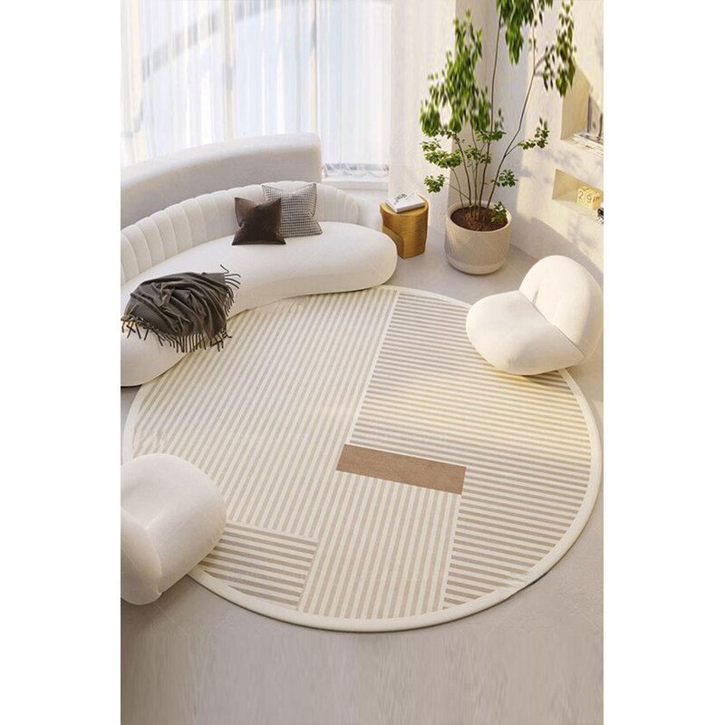 Tapis rond et moderne avec envers antidérapant, Rond 3 pi 3 po