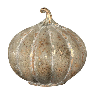 8.75" DUSTY FINISH MEDIUM GLASS PUMPKIN