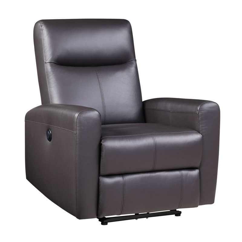 Recliner, Brown Genuine Leather