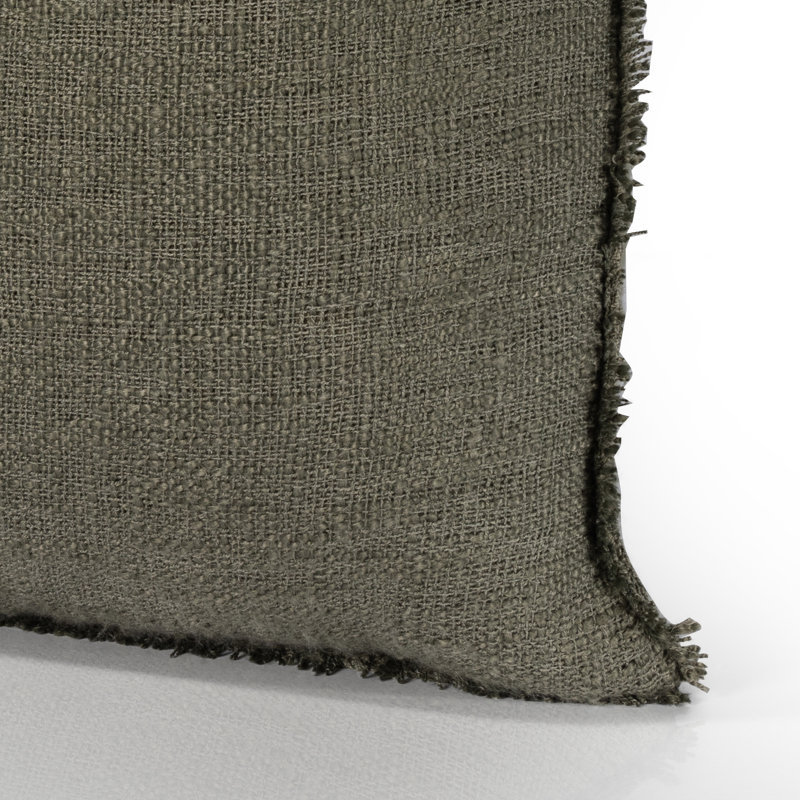 Tarbett Indoor/Outdoor Pillow Cover & Insert, Textured Olive, Square