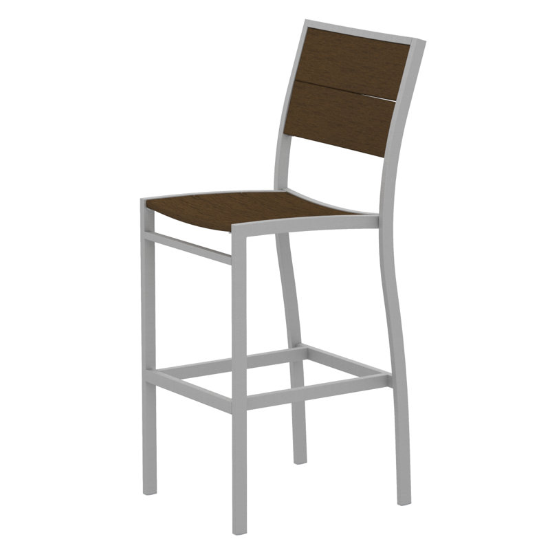 Chaise d'appoint de bar POLYWOOD Surf City, Argent texturé / Cabane