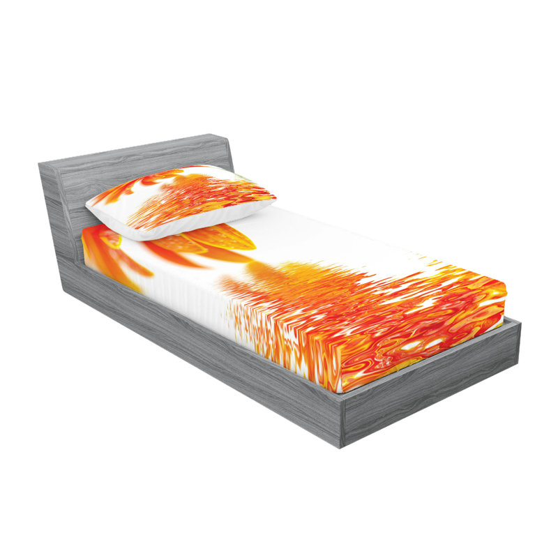 Drap-housse et coussin décoratif Ambesonne, Ensemble de draps pour lit simple + 5 pièces supp